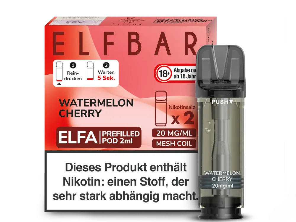 ELF BAR - ELFA Watermelon Cherry 2x Pods 600 Züge