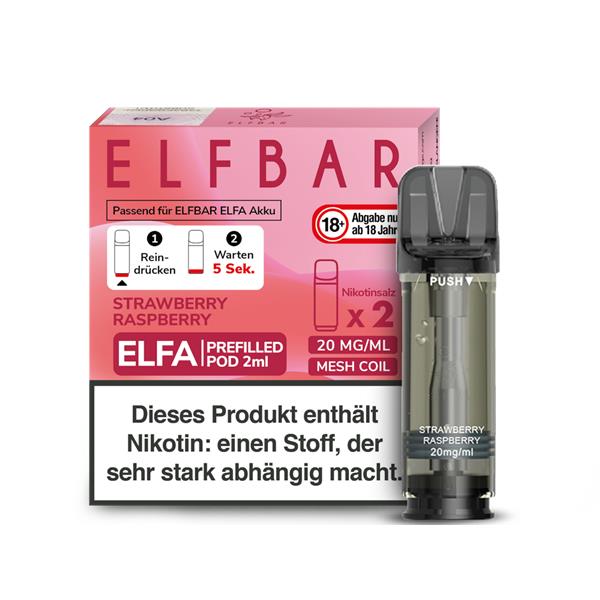 ELF BAR - ELFA Strawberry Raspberry 2x Pods 600 Züge