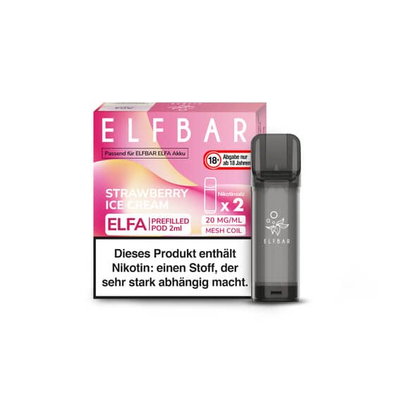 ELF BAR - ELFA Strawberry Ice Cream 2x Pods 600 Züge