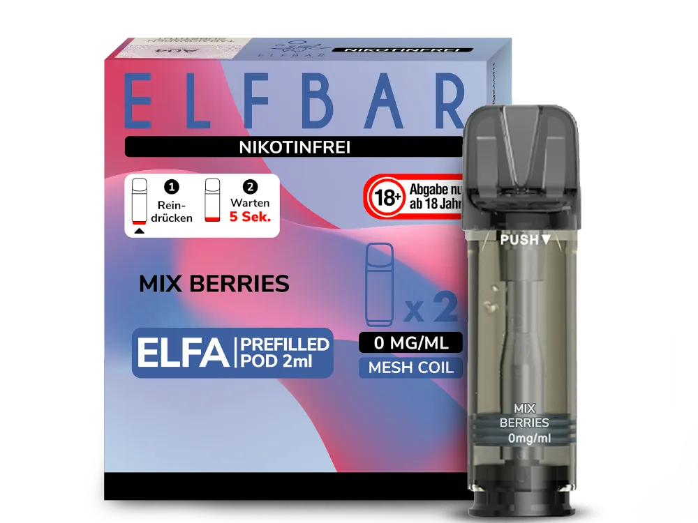 ELF BAR - ELFA Mix Berries 0 Nikotin 2x Pods 600 Züge