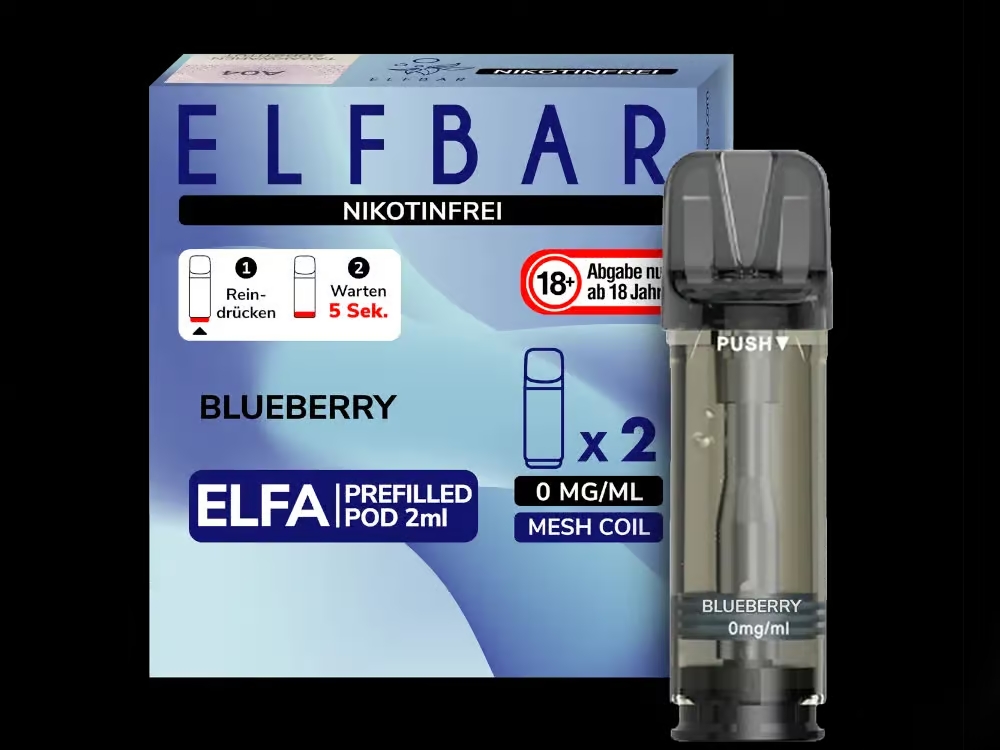 ELF BAR - ELFA Blueberry 0 Nikotin 2x Pods 600 Züge