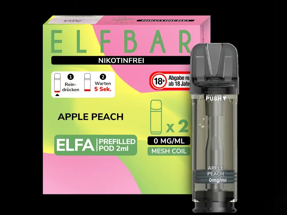 ELF BAR - ELFA Apple Peach 0 Nikotin 2x Pods 600 Züge