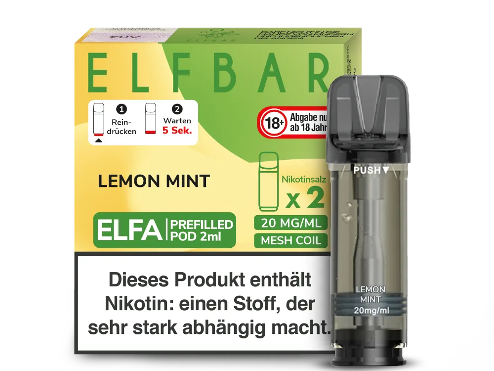 ELF BAR - ELFA Lemon Mint 2x Pods 600 Züge