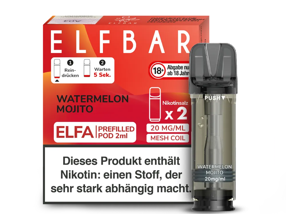 ELF BAR - ELFA Watermelon Mojito 2x Pods 600 Züge