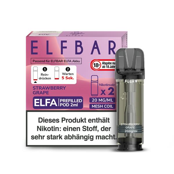 ELF BAR - ELFA Strawberry Grape 2x Pods 600 Züge