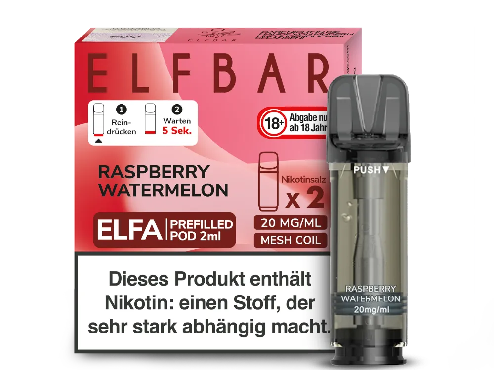 ELF BAR - ELFA Raspberry Watermelon 2x Pods 600 Züge